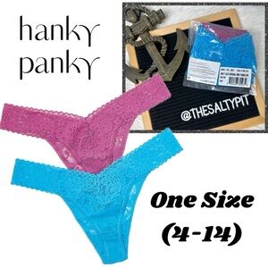 Just In NWT Hanky Panky Daily Lace Original Rise 2-Pack Thong Panty, OS (4-14)